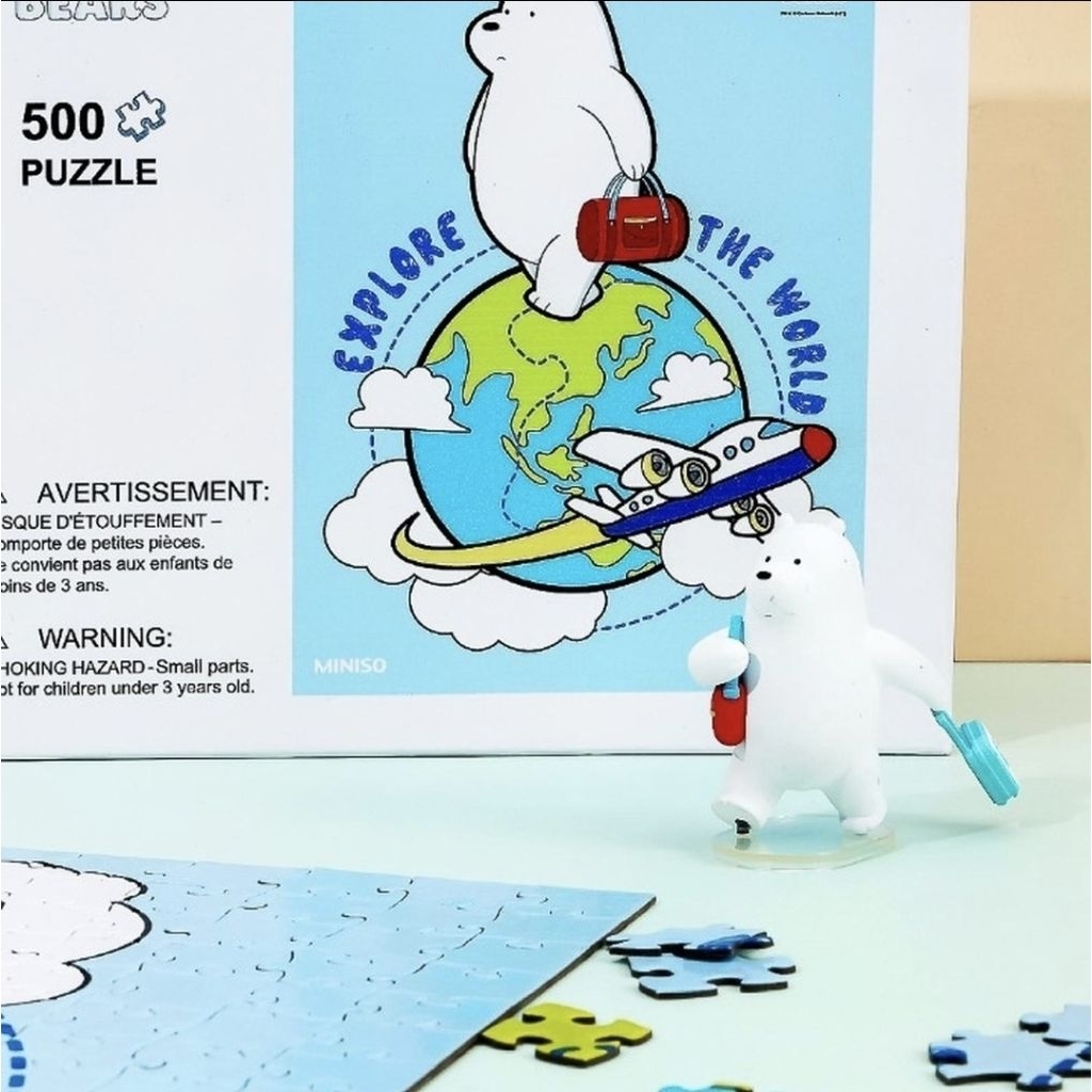 Miniso Mainan Puzzle Anak - We Bare Bears 500 Pieces Puzzle - Panda
