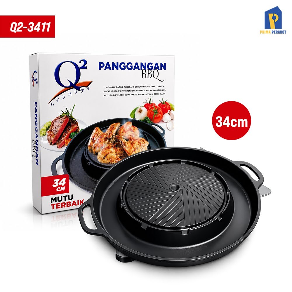 BBQ Panggangan Daging 34 cm Anti Lengket Korean Barbeque Grill Pan
