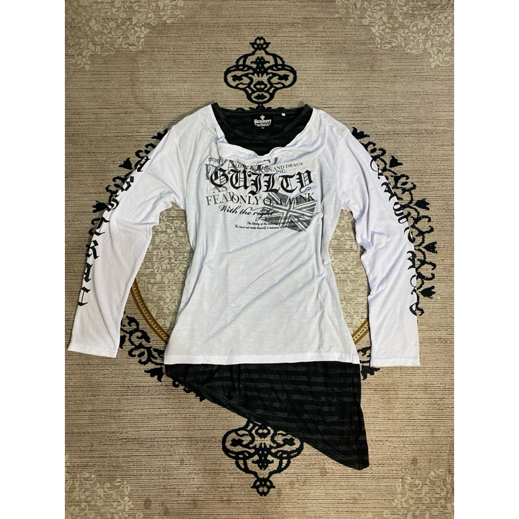 kaos grunge gothic emo Beaumere japanese double layerd