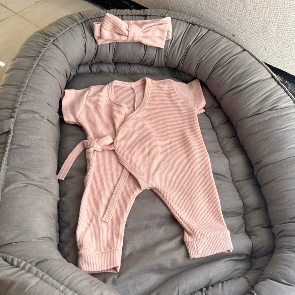preloved jumpsuit set headband bayi