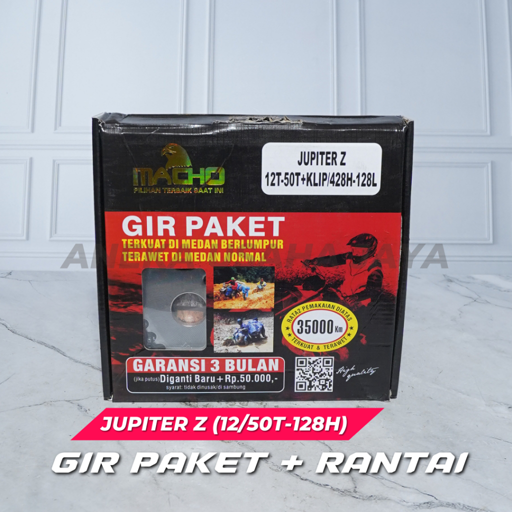 GIR PAKET+RANTAI YAMAHA JUPITER Z (12/50T-128H) MACHO