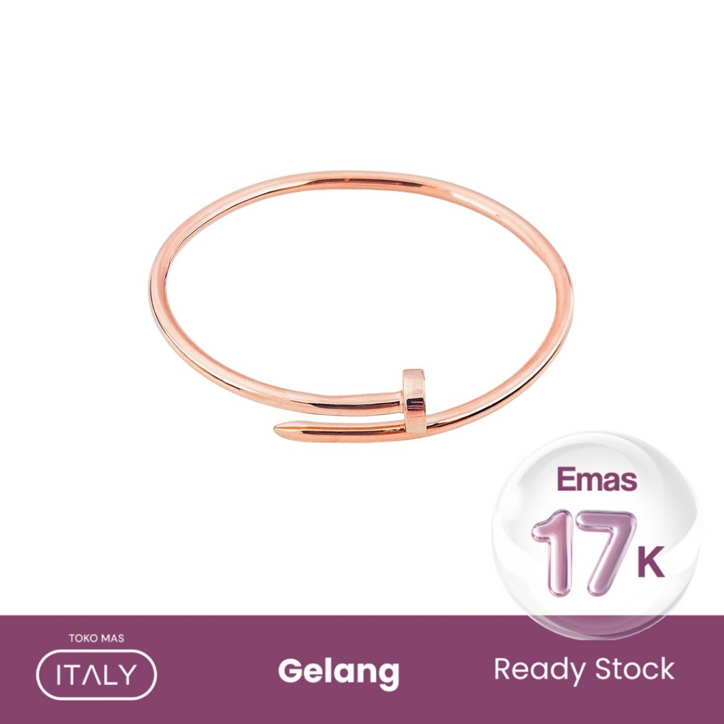 GELANG KAKU MODEL OVAL PAKU ROSE 750 17K