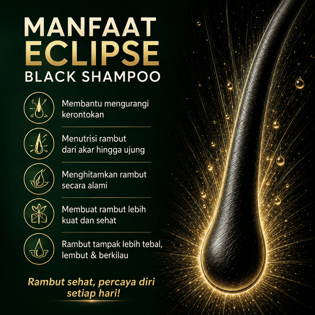 Shampoo Alami Penghitam Uban Reekul Eclipse Black Anti Uban Hitam Alami Uban Ketombe Original Anti R