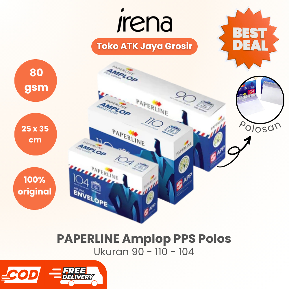 PAPERLINE Amplop PPS Polos Ukuran 90 110 104 - Plain Envelope