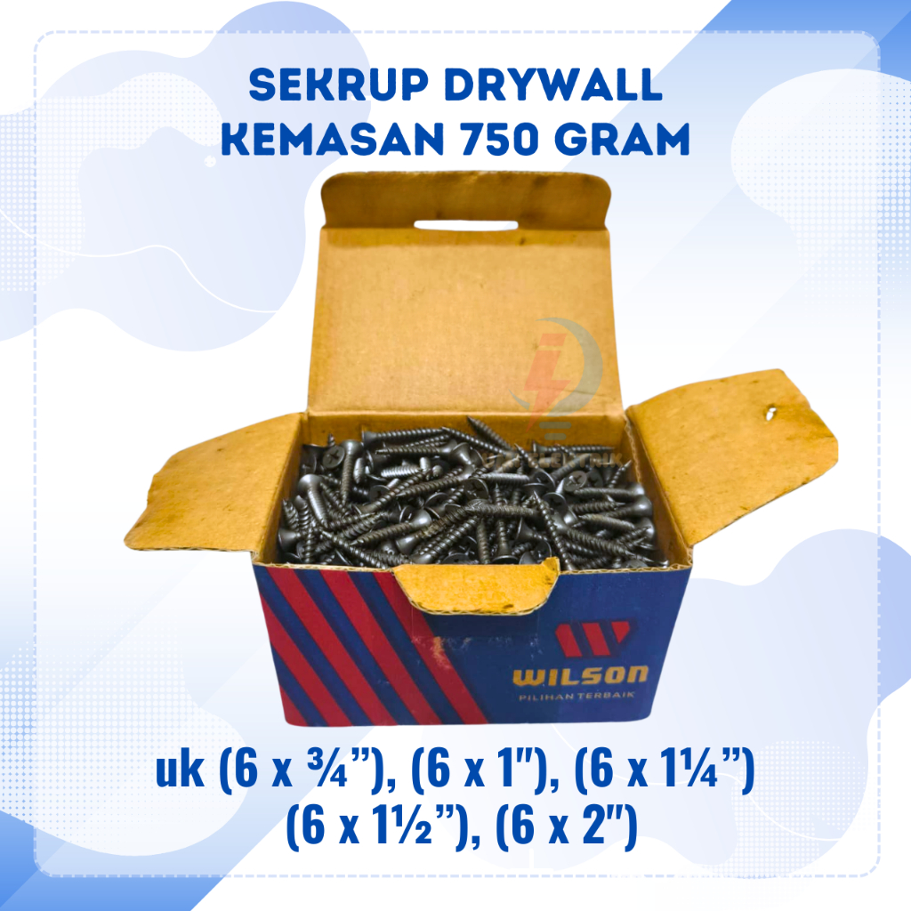 1 DUS (750 Gram) Sekrup Gypsum Baja Drywall Screw WILSON Sekrup Gypsum Kayu Berbagai Ukuran