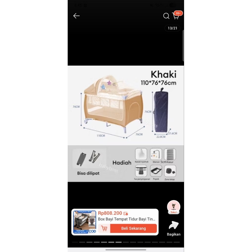 Baby Box Box Bayi Tempat Tidur Bayi Second