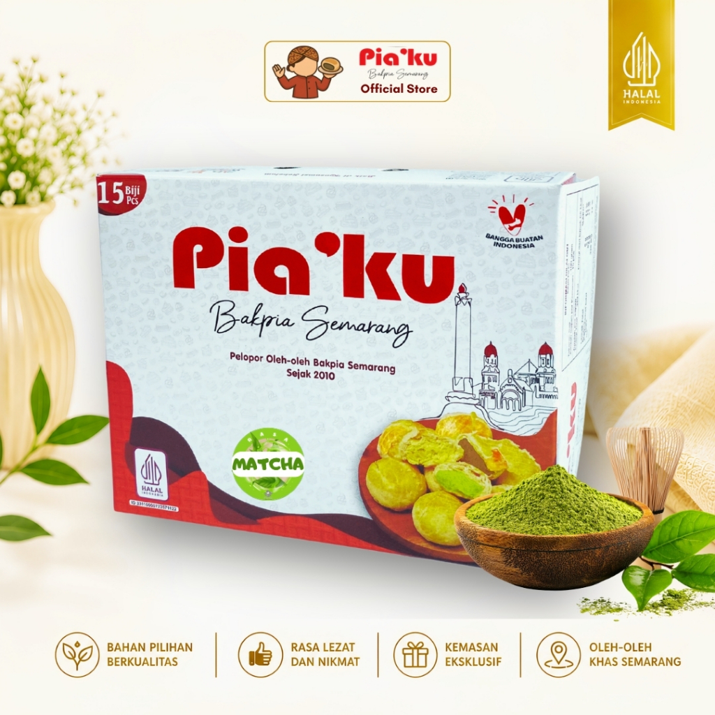 Bakpia Piaku Semarang - Rasa Matcha Isi 15 Biji | Oleh-oleh Semarang