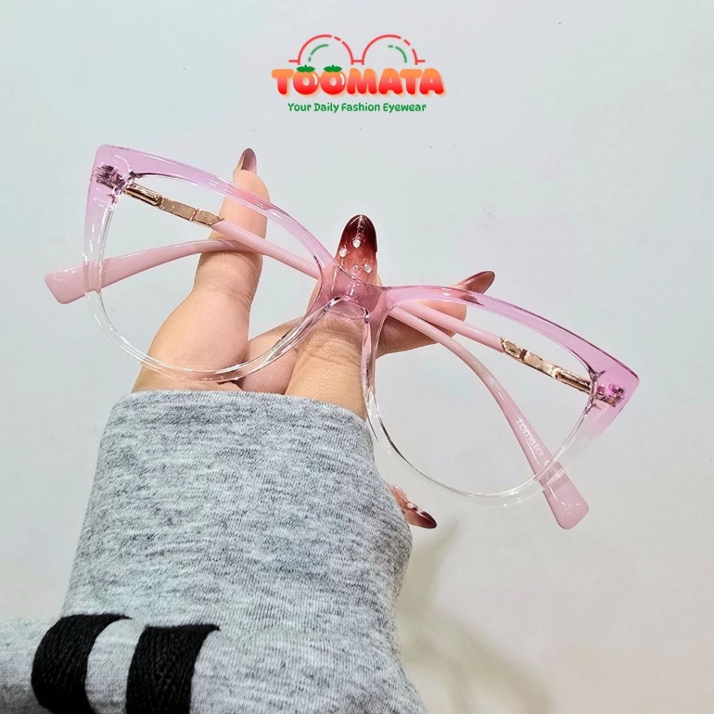 9809 Frame Wanita Cat Eye Kotak // Kacamata Normal Minus Cylinder // Fashion Kacamata Cat Eye Wanita