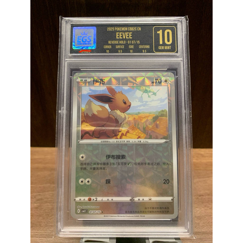 Pokemon TCG Slab “eevee rayquaza” versi chinese grading egs grade 10 ORI