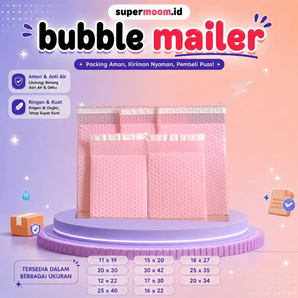 [SUPERMOOM] AMPLOP BUBBLE MAILER WARNA PINK