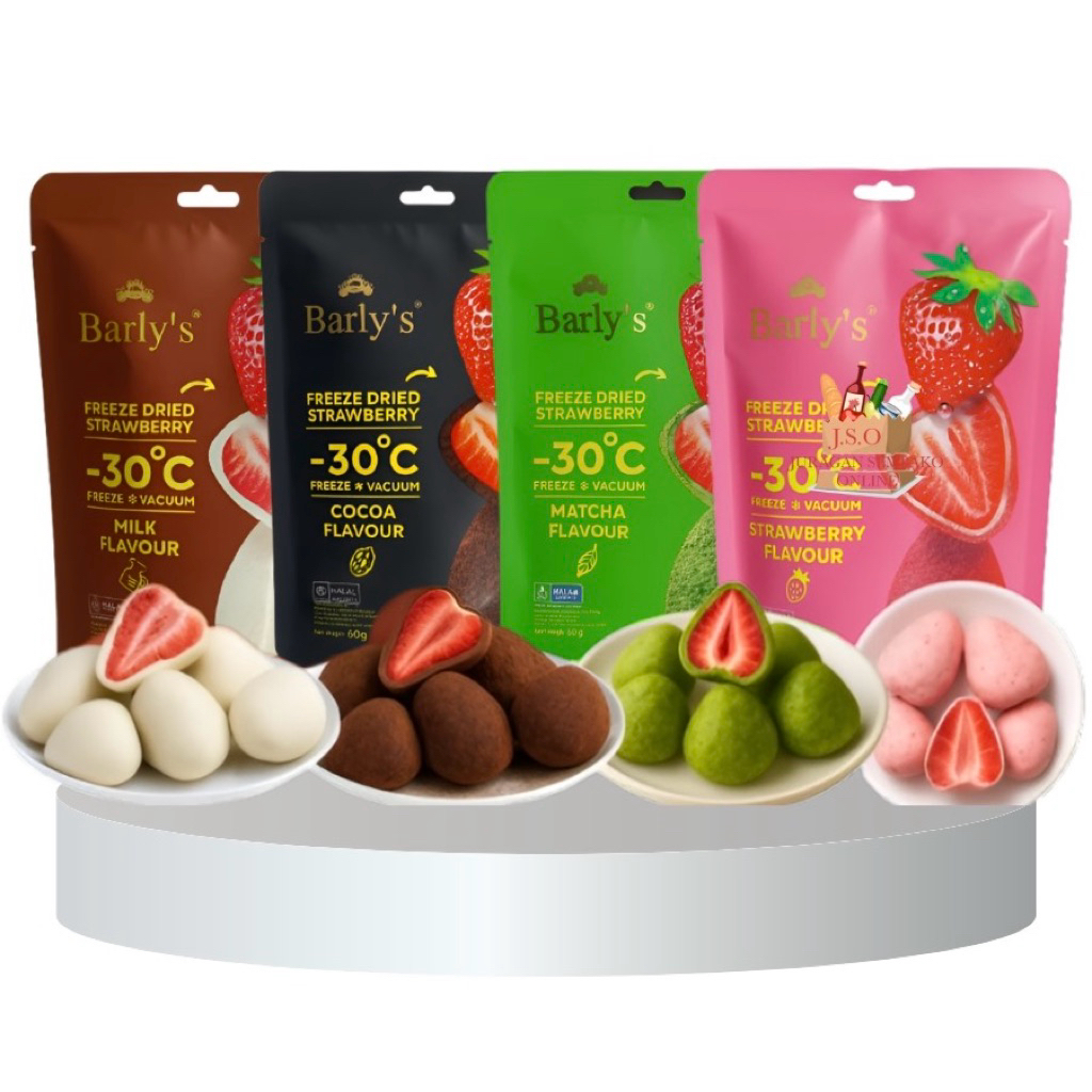 Jajan Snack Import Ecer Barly’s Freeze Dried Strawbrry Crisp Snack Malaysia PER PCSe