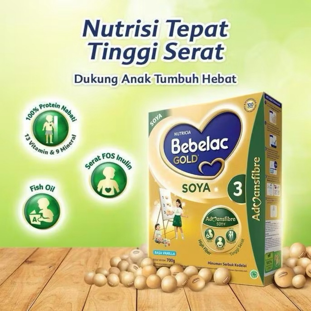 BEBELAC GOLD SOYA 3 VANILA | 700G |SUSU ANAK