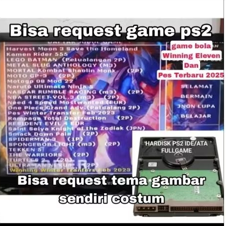 80gb hdd dalam ps2 hardisk ata untuk ps2 full game bisa request