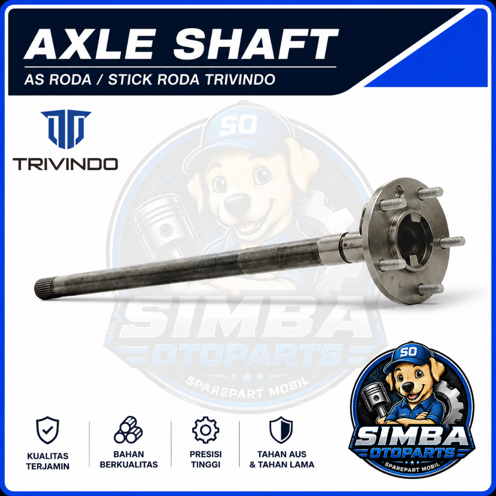 AXLE SHAFT AS RODA STICK RODA HT 125 HT 130 L=773 8H x 37T Part Number 42311-0W030 TRIVINDO