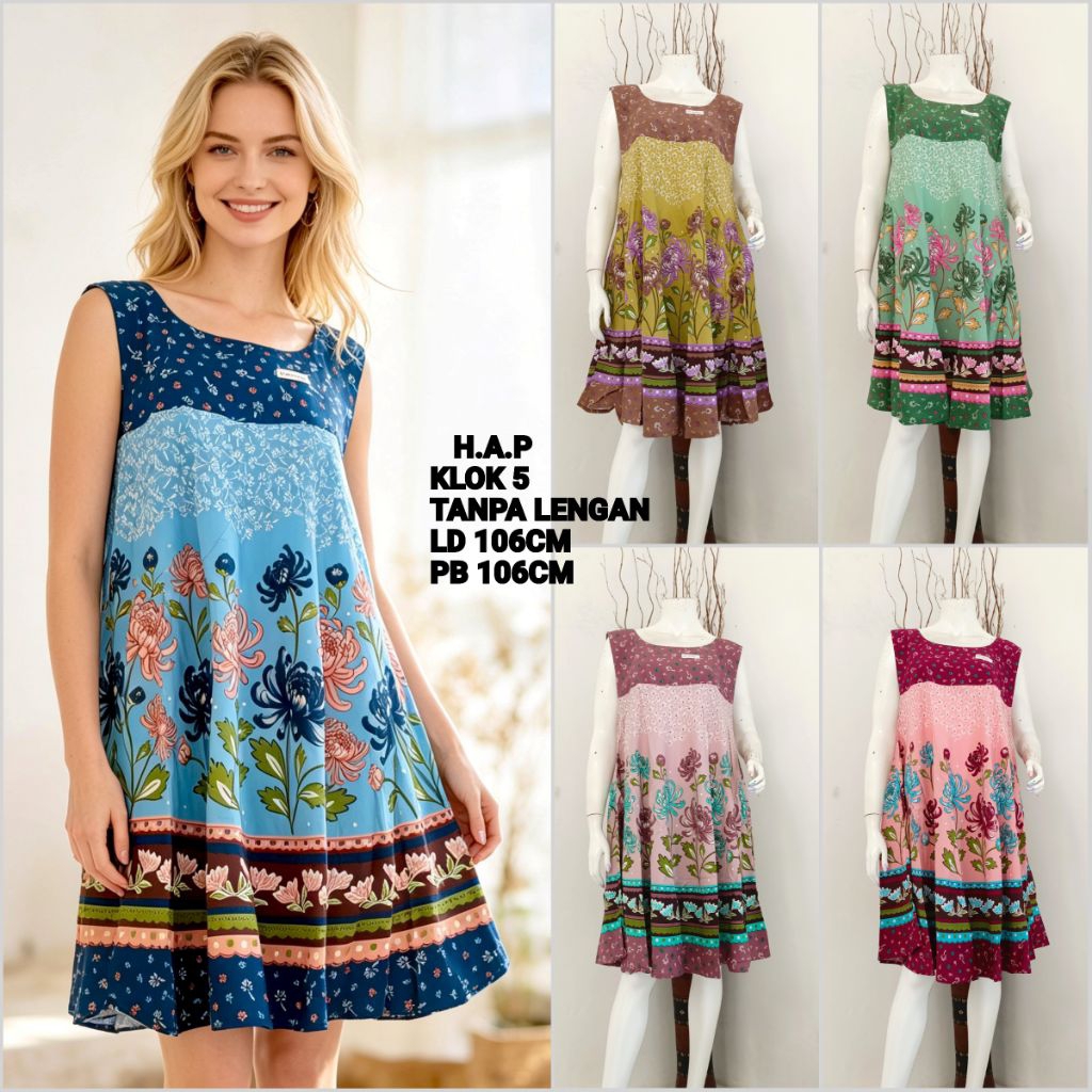 Daster Payung Klok Tanpa Lengan Hap Ycs Mix Motif
