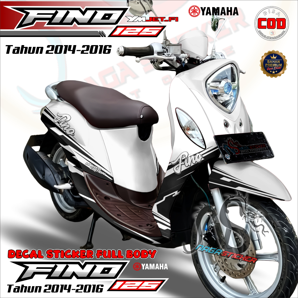 Bisa COD Decal Sticker Full Body YAMAHA FINO FI 125 Motif SIMPLE KD12307 DESAIN Bisa Custom