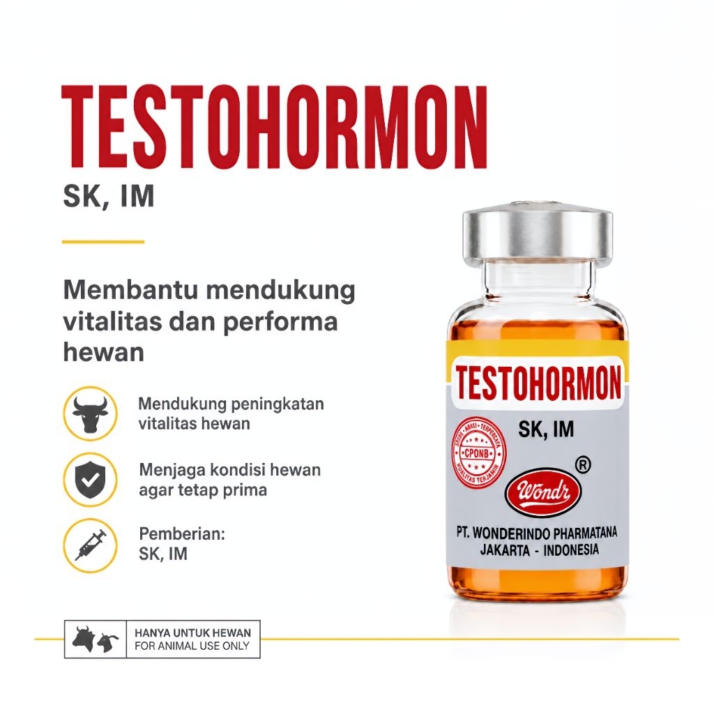 Injeksi Testohormon 2, 5, 10 ml untuk Meningkatkan Reproduksi Hewan Jantan
