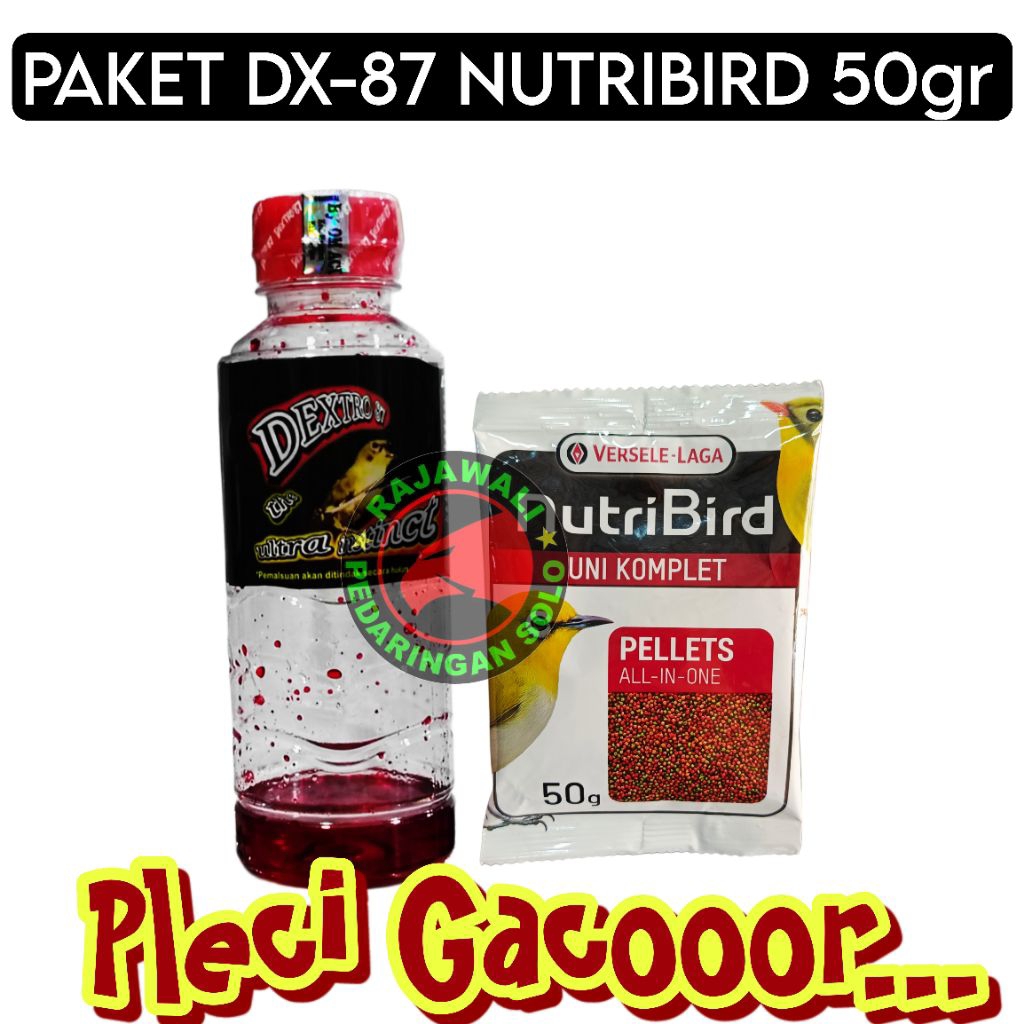 Paket Dextro 87 Nutribird 50gr Original - Paket Pleci Gacor dan Sehat