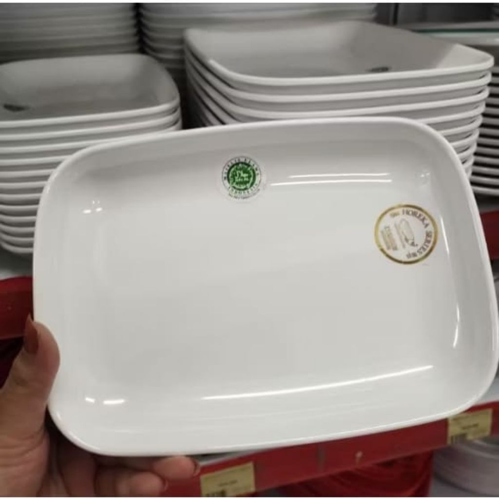 Piring Persegi Kotak Dalam 10 Inch,Melamin Horeka Series, Piring Saji, Golden Dragon P8310