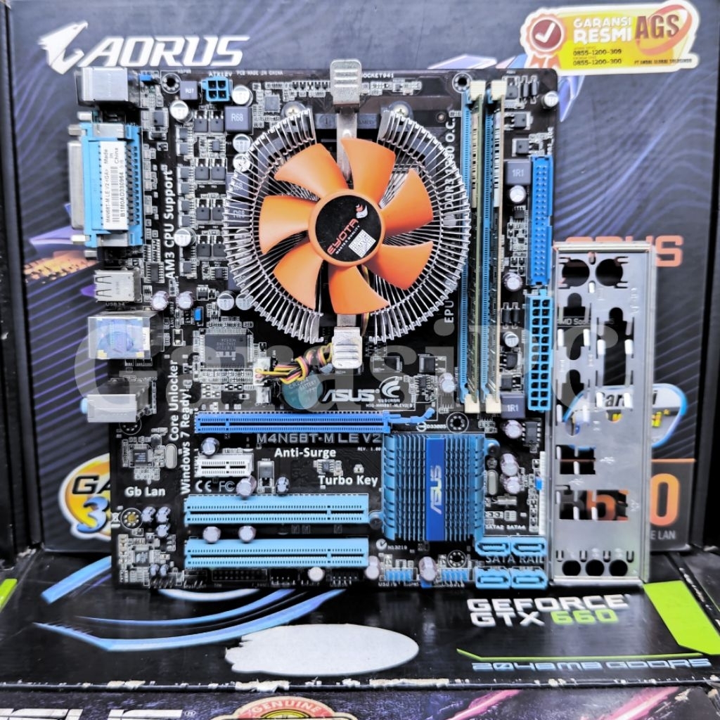 PAKET Motherboard AMD Asus Socket AM3 Processor AMD Athlon II X3 455 RAM 4GB DDr3