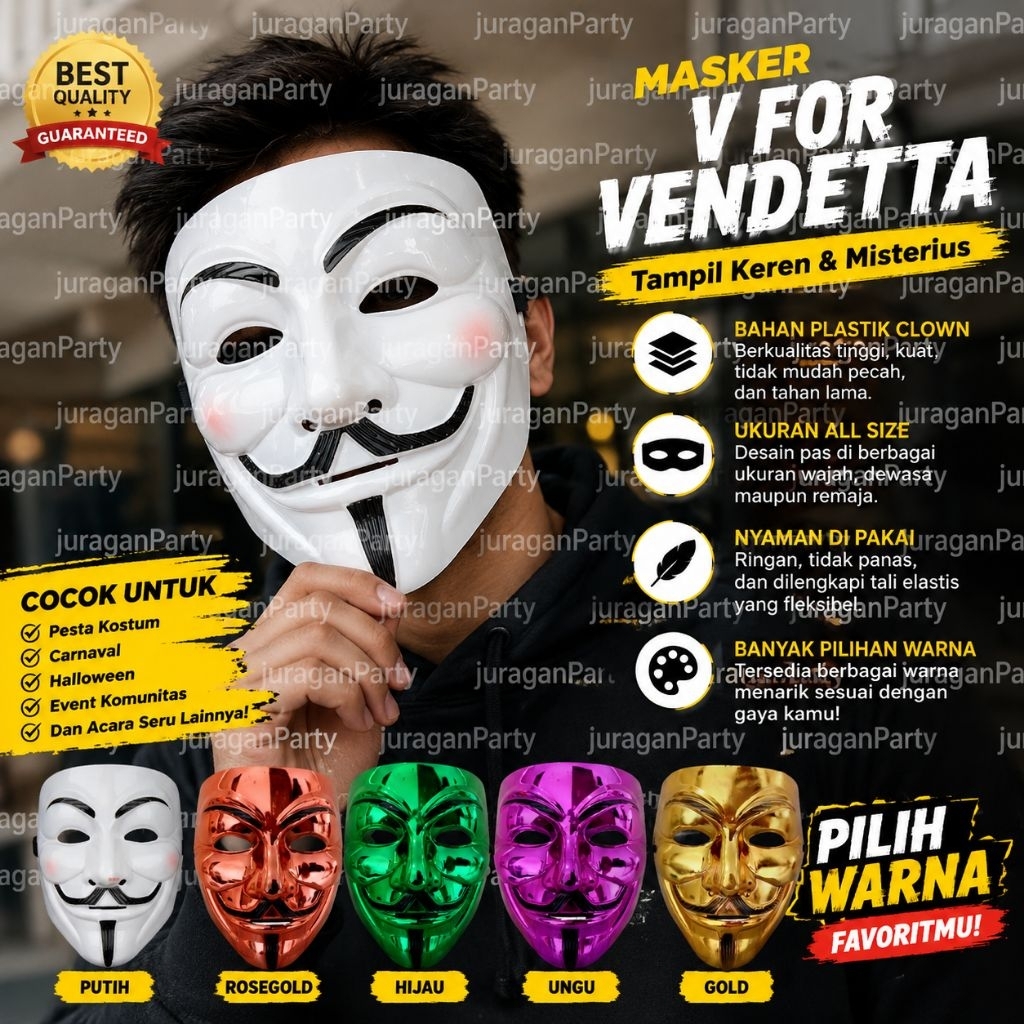 Topeng Hacker,Topeng Anonymous,Topeng mainan anak, Topeng hacker vendetta