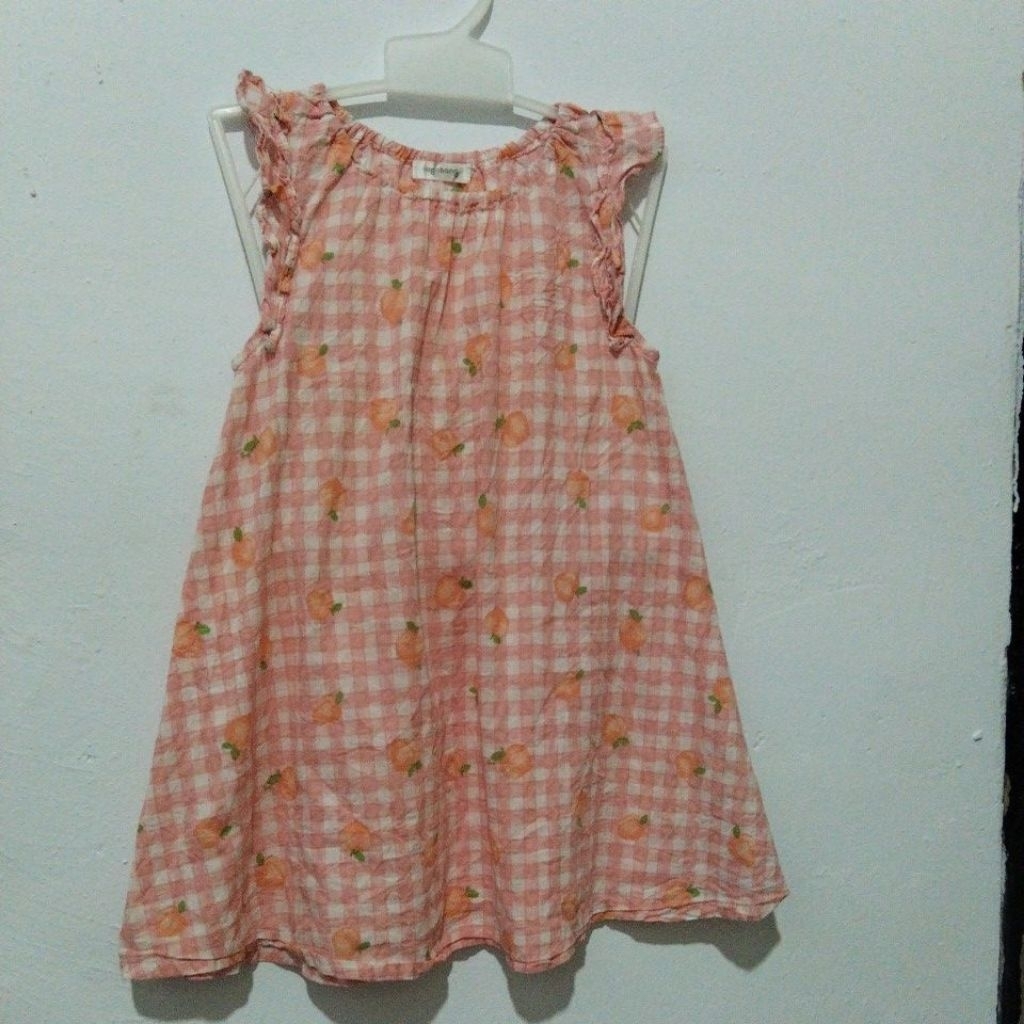 dress anak perempuan pl usia 2-3 tahun warna pink salem brand agabang