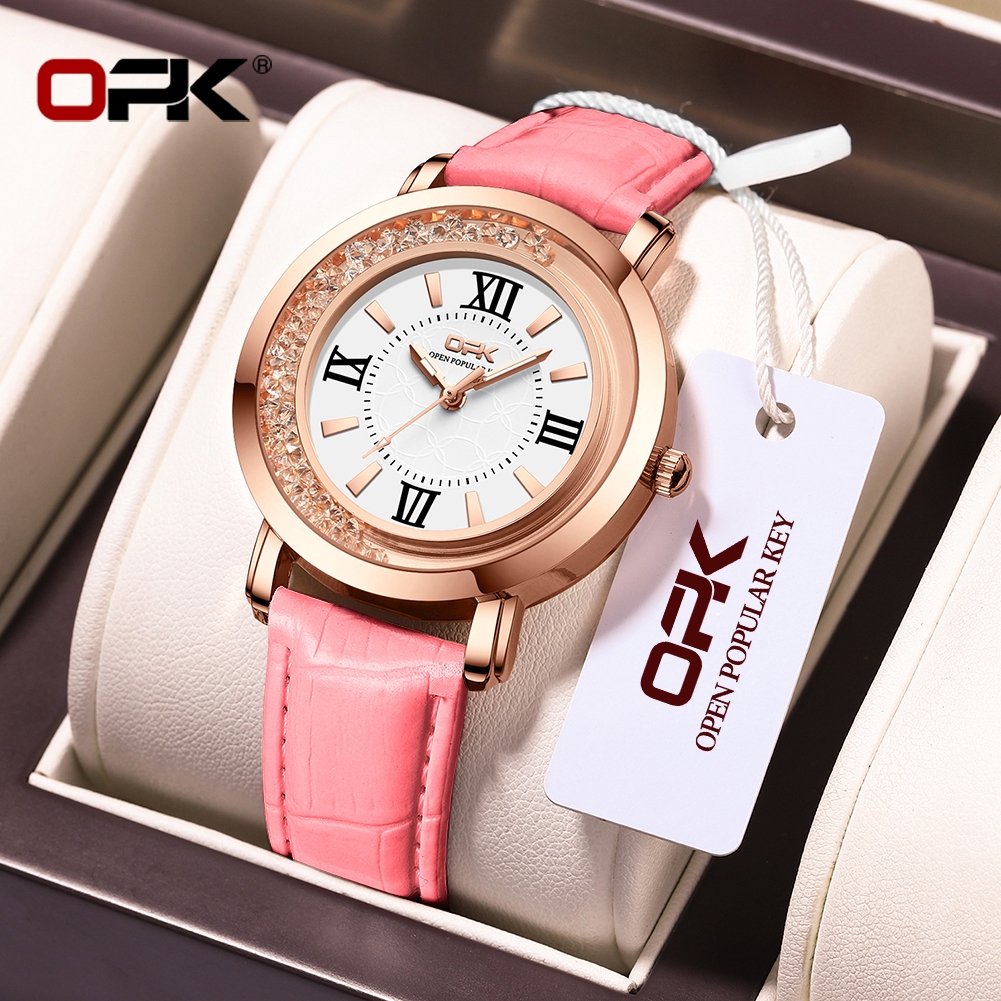 OPK Jam Tangan Original Wanita Anti Air Elegan Kulit Import Fashion Cewek Women Watch Cod