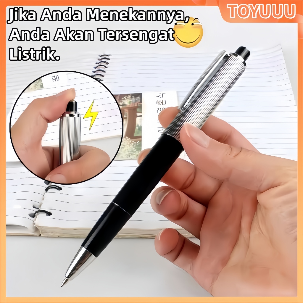 Pulpen Prank Terkejut Listrik/Pulpen Setrum Kejut / Pen Electric Shocking /Mainan Prank April Mop/ U