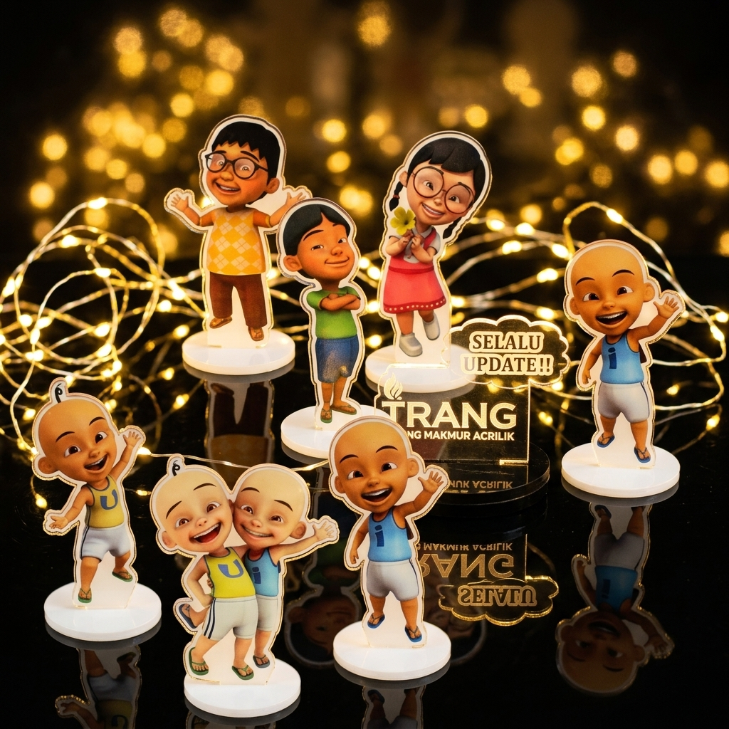 Standee Figure Akrilik Upin Ipin Gambar Aesthetic Glossy Picture Akrilik Tebal