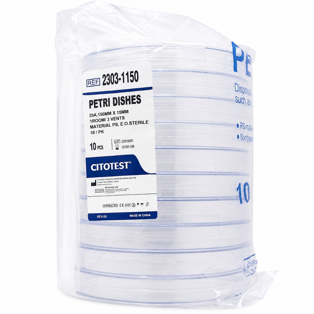 Petridish Kaca 150x15 mm Cawan Petri Dish 150 x 15 MM Citotest 1 Box