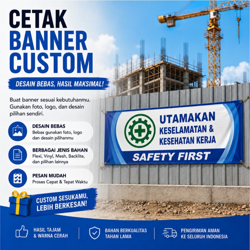 Spanduk Banner K3 Keselamatan Kerja  Keselamatan Di Tempat Kerja