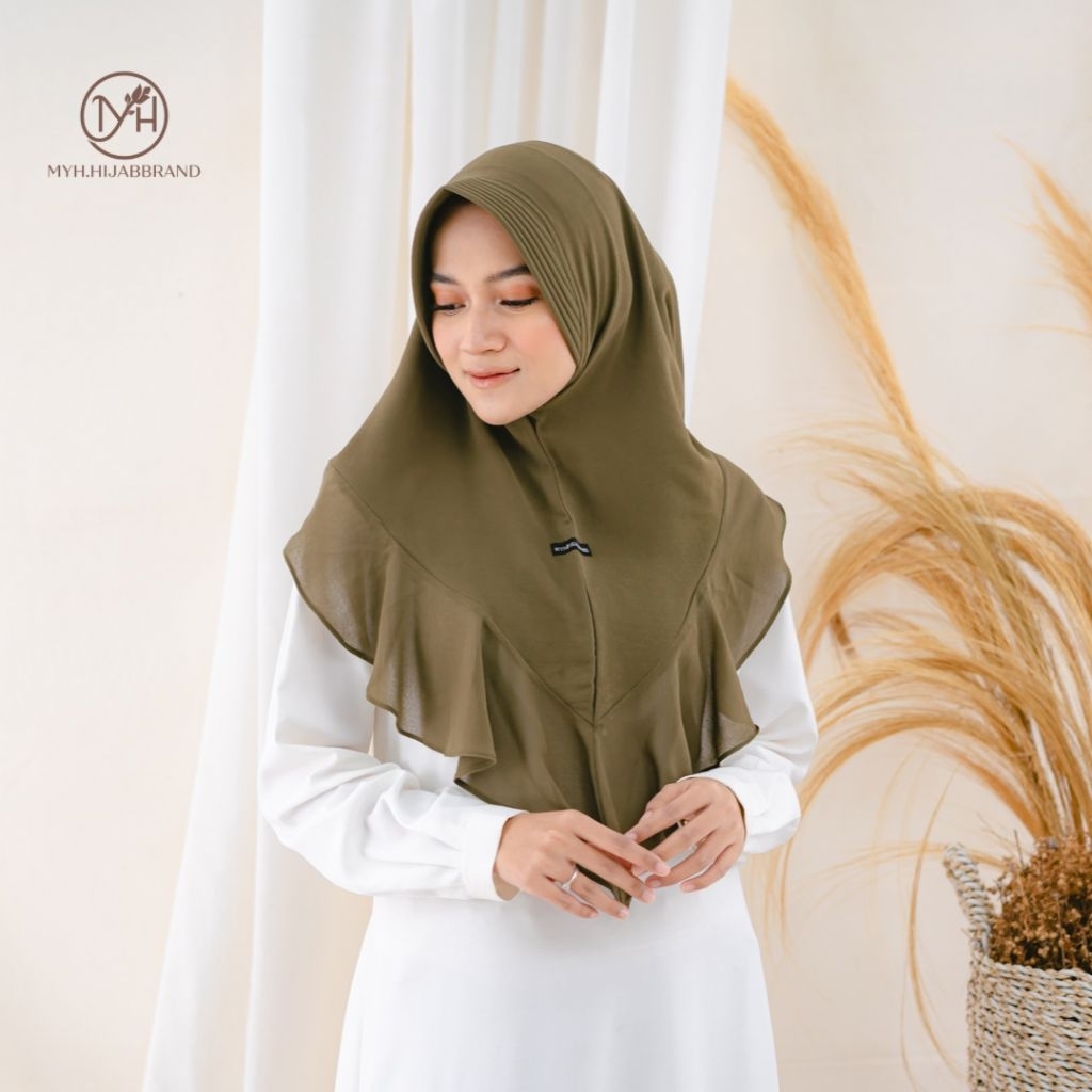 KAYRA KHIMAR CERUTY - ORIGINAL BY MYH HIJABBRAND - Hijab instan khimar bahan ceruty babydoll