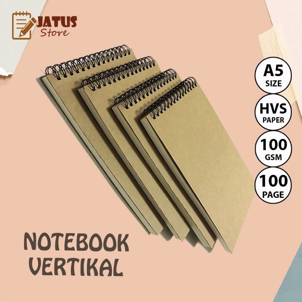 NOTEBOOK A5/A6 NOTEBOOK VERTIKAL/BUKU CATATAN SPIRAL ATAS /KERTAS HVS
