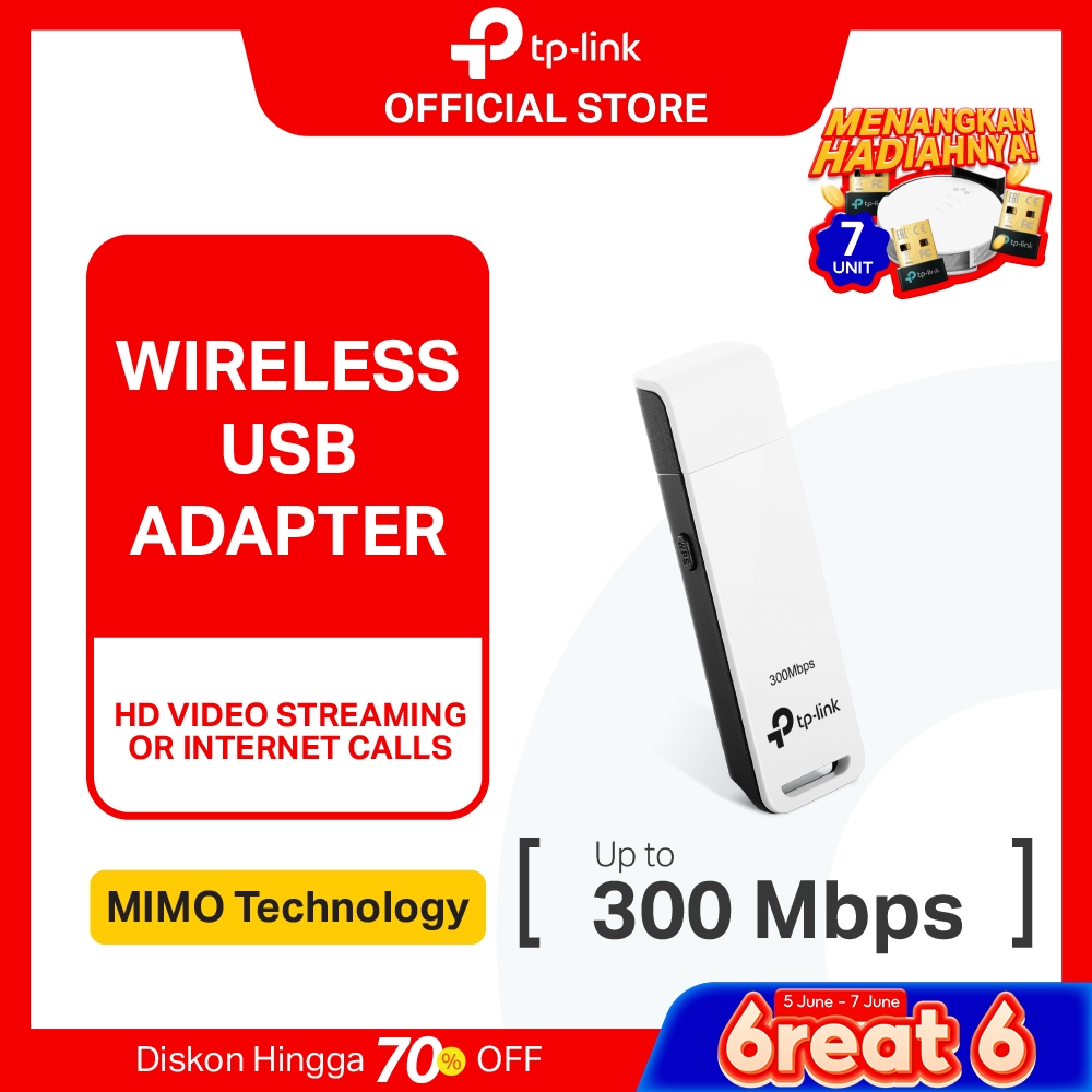 TP-Link TL-WN821N | 300Mbps Wireless N Adapter | WiFi Receiver | Dongle | WPS | PC Laptop Desktop