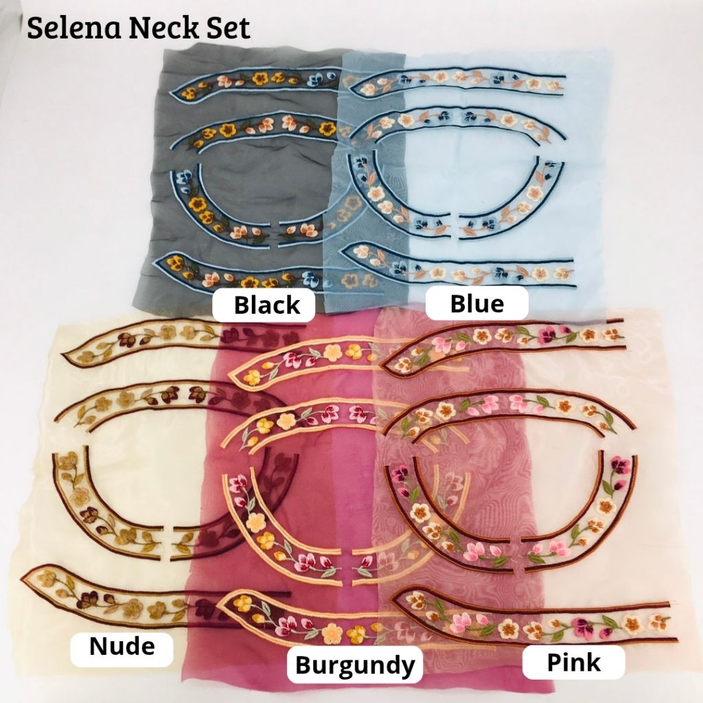 Bordir Jahit Kain Organza Selena Neck Set