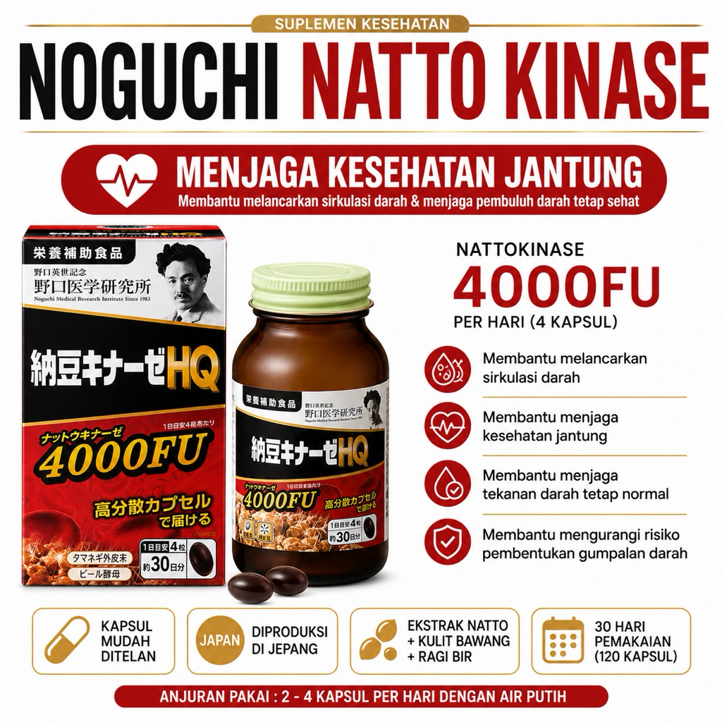 NOGUCHI NATTO KINASE 4000 FU 120 kapsul Suplemen Jantung