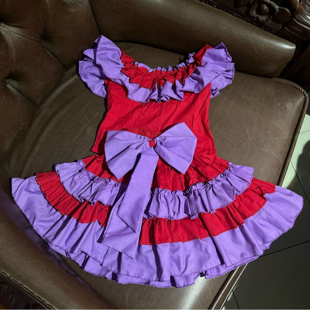 One set Offshoulder Fashion Show tema Colourfull / Casual Anak Perempuan 4-7th| Baju Menyanyi Anak S