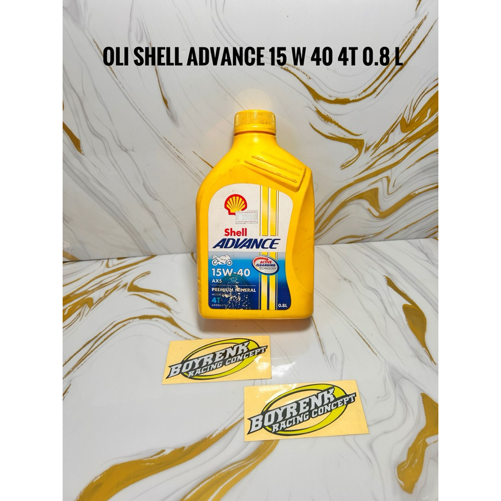 OLI SHELL ADVANCE AX5 15W-40 OLI SHELL A5X OLI SHELL MOTOR SPORT 4TAK 1 LITER  ORIGINAL - BOYRENK RA