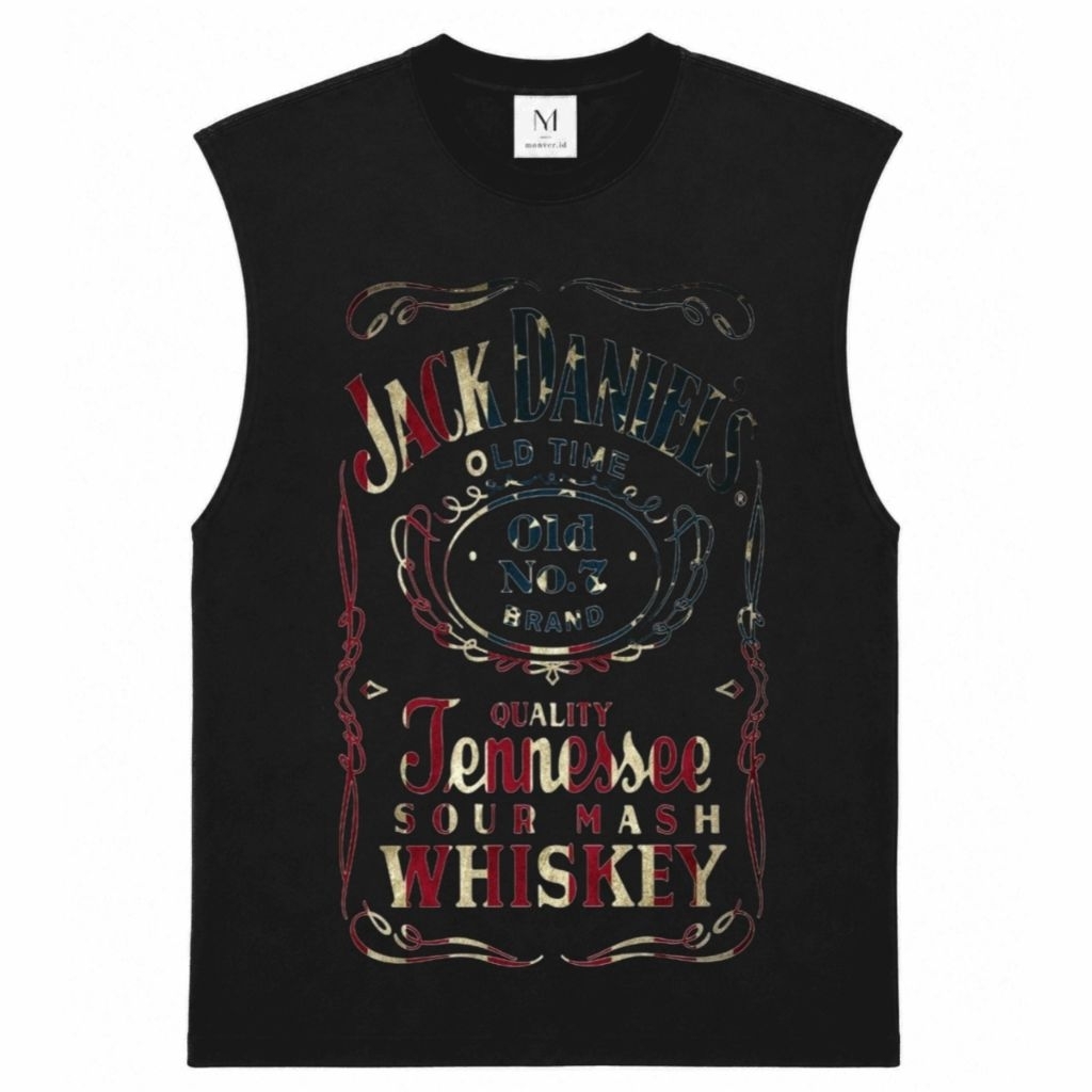 Monver Kaos Singlet Pria/Wanita - Jack Daniels USA | Tanktop Man | Baju Olahraga | Baju Gym | Street