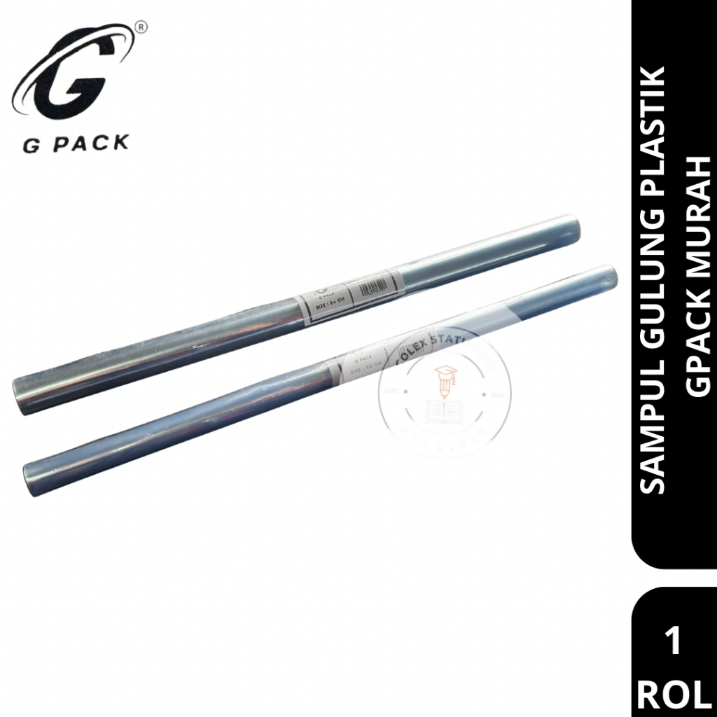 [1 GULUNG] Sampul Buku Mika PVC Plastik Roll Gulung Ukuran 34cm Tipis - Tebal Gpack