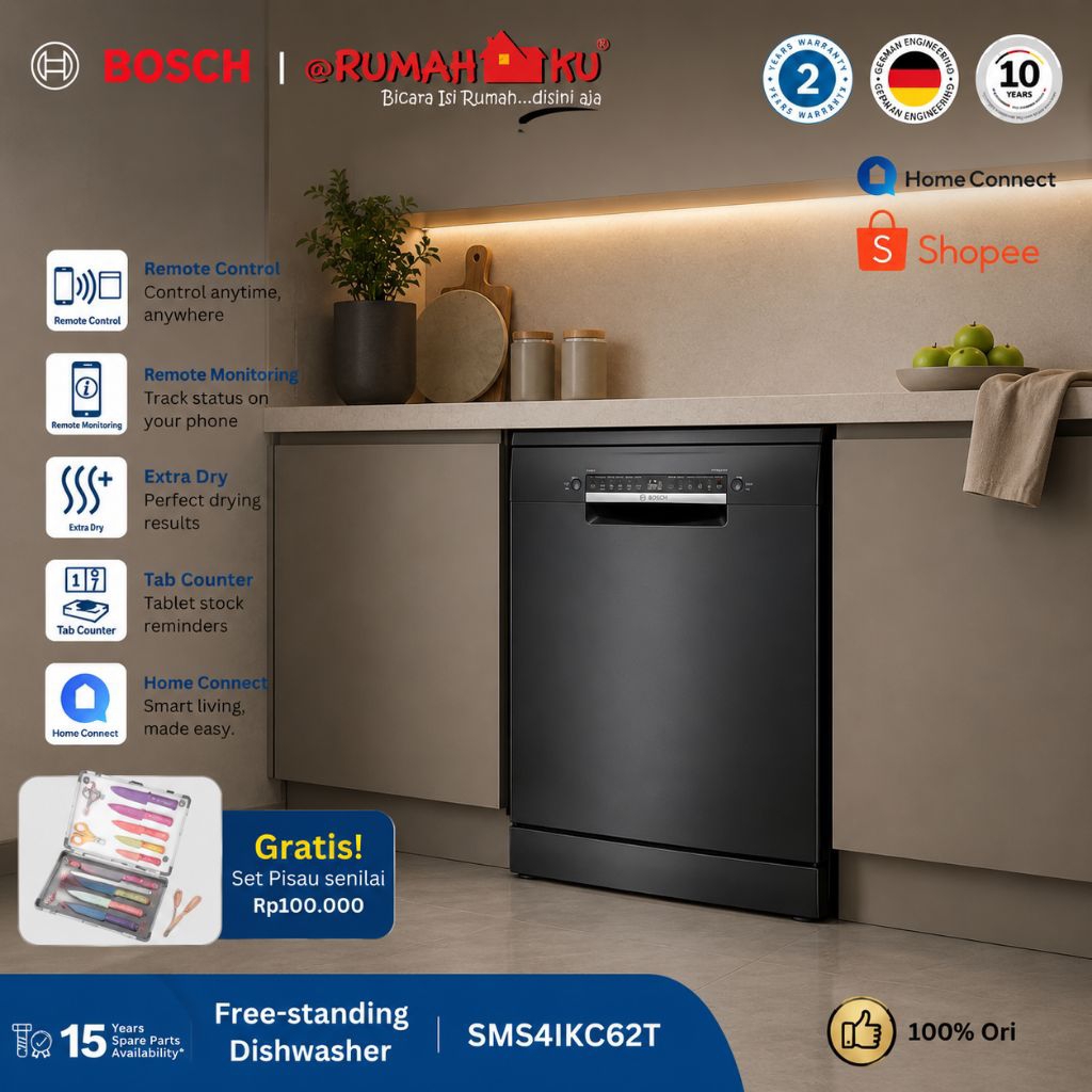 Bosch SMS4IKC62T Series 4 Black Inox Freestanding Dishwasher