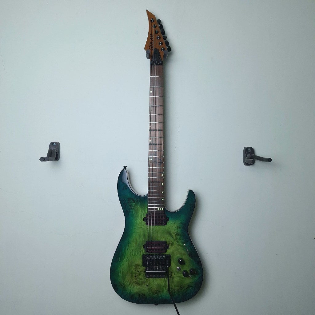 Schecter C6 Pro FR with Solar AB1.6 FR neck in Aqua Burst 2023