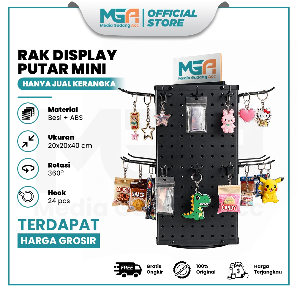 RAK DISPLAY PUTAR MINI / SMALL RAK AKSESORIS PUTAR 360°