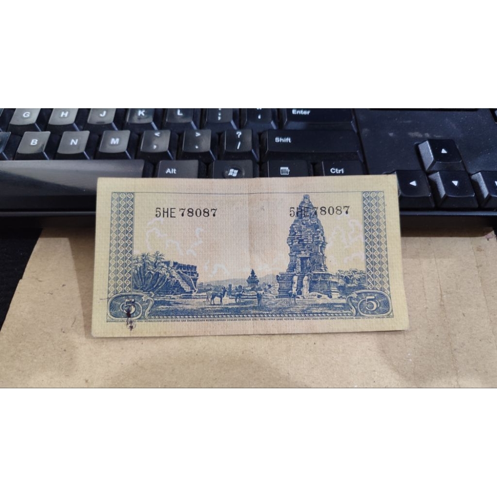 uang 5 rupiah kera 1957