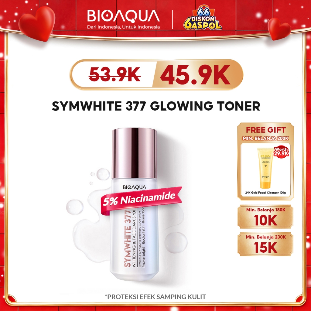 BIOAQUA SymWhite 377 Whitening & Dark Spot Toner Wajah Glowing 120ml