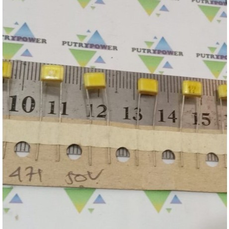 NISSEI 471 50v 5mm MYLAR 470pf 50v 470p 470 pf  50v milar kapasitor kertas capacitor paper 470 pf  p
