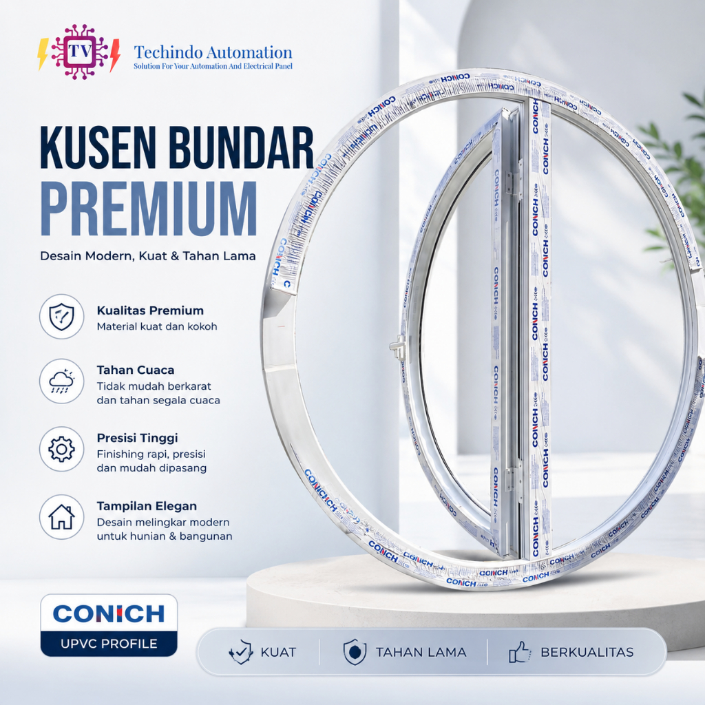 Jendela Bulat UPVC Conch Premium Custom Diameter 120 CM