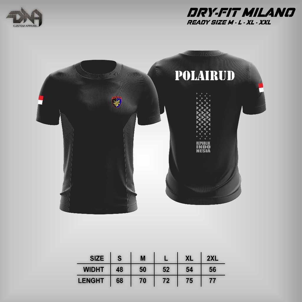 Kaos Jersey DNA_Apparel Drifit Milano Polairud - Kaos Drifit Polairud - Jersey Olahraga