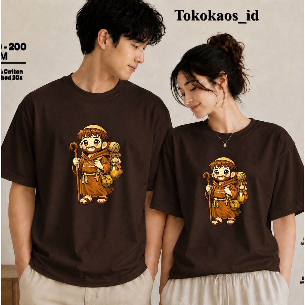 BAJU TSHIRT 800 TAHUN SANTO FRANSISKUS bahan katun premium 20s  / KAOS SERAGAM YUBILEUM 2026 ST FRAN