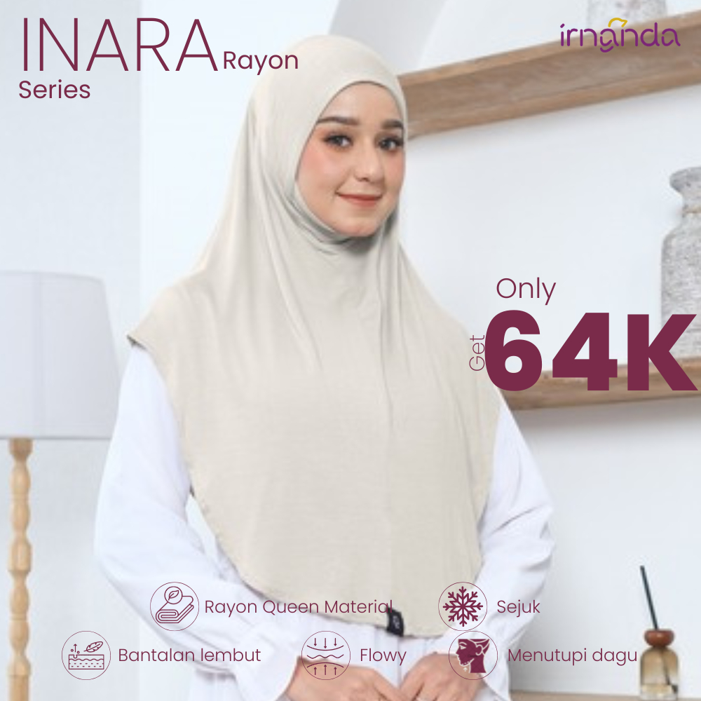 Irnanda Hijab - Bergo Instan Rayon Premium | INARA Series | Khaki